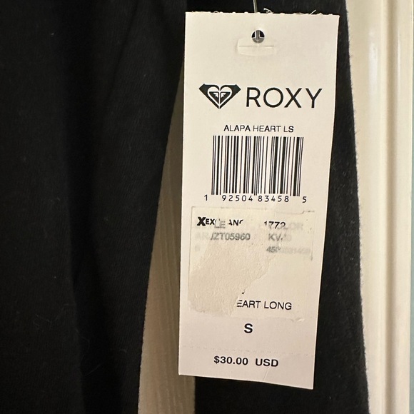 Roxy Beach Classics LS Surf Shirt Black with Logo - size small - Picture 2 of 5